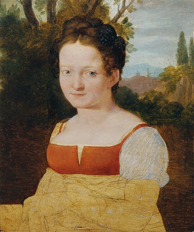 retrato de menina de Johann Evangelist Scheffer von Leonhardshoff