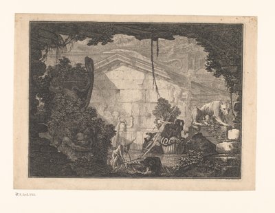 Capricismo arquitectónico com figuras de Johann Ferdinand Hetzendorff von Hohenberg