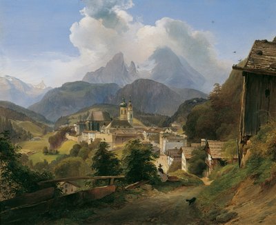 Berchtesgaden com o Watzmann de Johann Fischbach