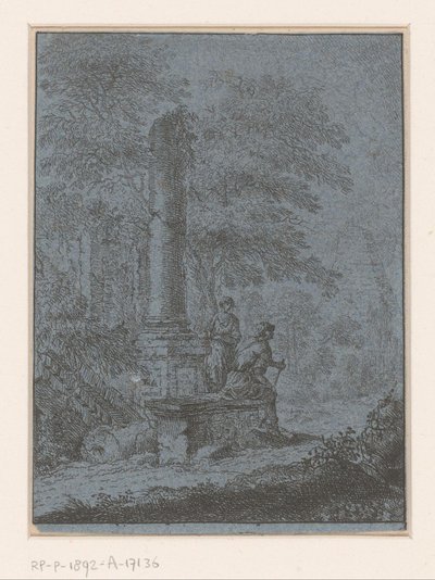 Paisagem com ruínas e duas figuras de Johann Friedrich Alexander Thiele