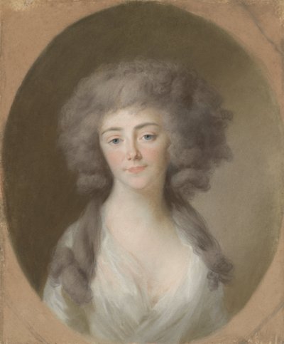 Louisa Isabella Alexandrina Augusta von Kirchberg (1772-1827). Esposa de Frederico Guilherme, Príncipe de Nassau-Weilburg e cunhada de Augusta Maria Carolina de Nassau-Weilburg de Johann Friedrich August Tischbein