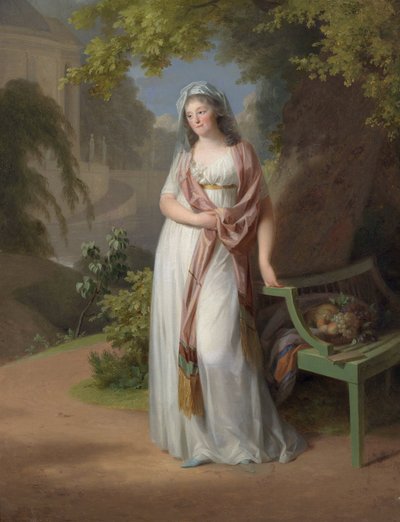 Retrato de Margravine Luise von Anhalt-Dessau (Anhalt Dessau) (1750-1811) (Louise de Brandenburg Schwedt) par Tischbein, Johann Friedrich August (1750-1812). Óleo sobre tela, tamanho : 94x72 de Johann Friedrich August Tischbein