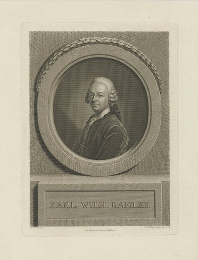 Retrato de Karl Wilhelm Ramler 1725-1798, 1774. de Johann Friedrich Bause