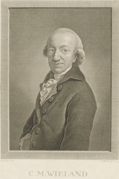 Retrato do poeta e escritor Christoph Martin Wieland 1733-1813, 1797. de Johann Friedrich Bause