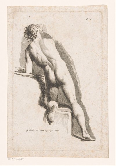 Ajoelhado macho nu, visto por trás de Johann Friedrich Bolt