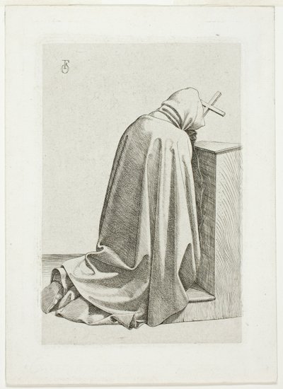 Peregrino ajoelhado com cruz e livro de Johann Friedrich Overbeck