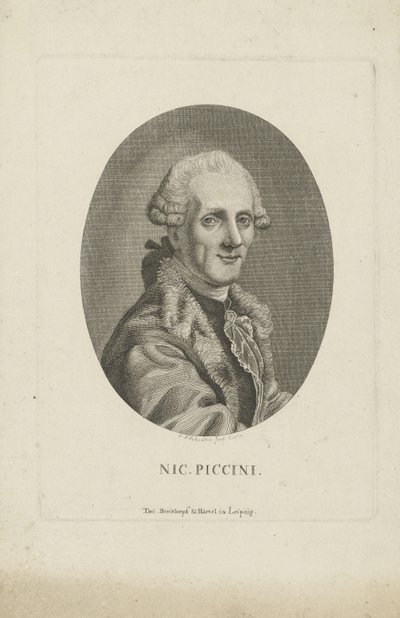 Retrato do compositor Niccolò Piccinni 1728-1800, c. 1790. de Johann Friedrich Schröter