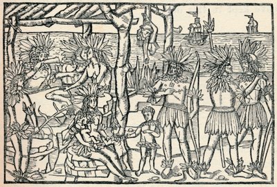 A Primeira Representação do Povo do Novo Mundo, 1505, 1912 de Johann Froschauer