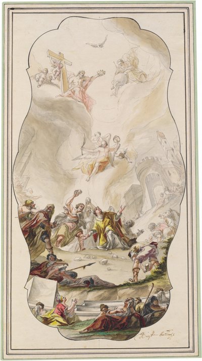 O apedrejamento de Santo Estêvão de Johann Georg Dieffenbrunner