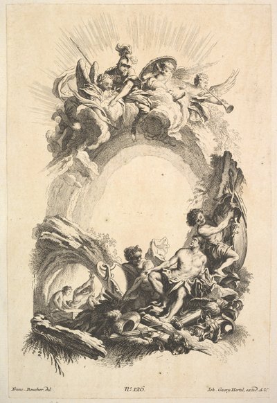 The Forges of Vulcan, de Book of Cartouches, meados do século XVIII. de Johann Georg Hertel