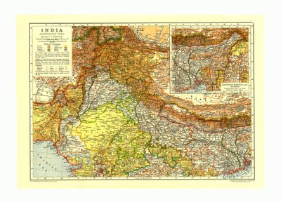 Mapa da parte norte da Índia, c1910 de Johann Georg Justus Perthes