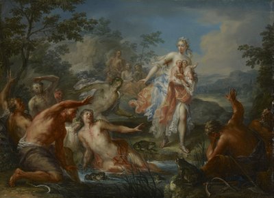 Latona transformando camponeses da Lícia em sapos de Johann Georg Platzer