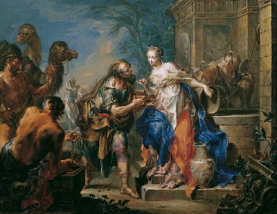 Rebeca no poço, c.1735 (óleo sobre cobre) de Johann Georg Platzer