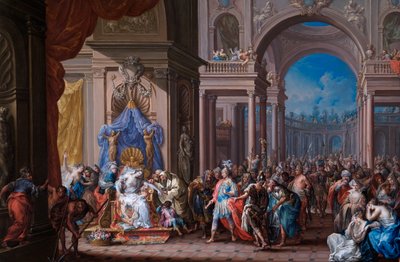 A Morte de Cleópatra (óleo sobre cobre) de Johann Georg Platzer