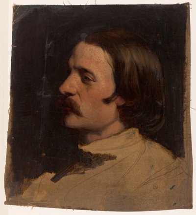 Cabeça de estudo para a esquerda de Johann Georg Schwartze