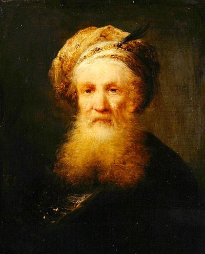 Cabeça de um homem oriental, c.1759-62 (óleo sobre madeira) de Johann Georg Trautmann