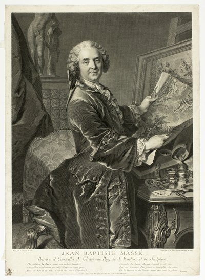 Retrato de Jean Baptiste Massé de Johann Georg Wille