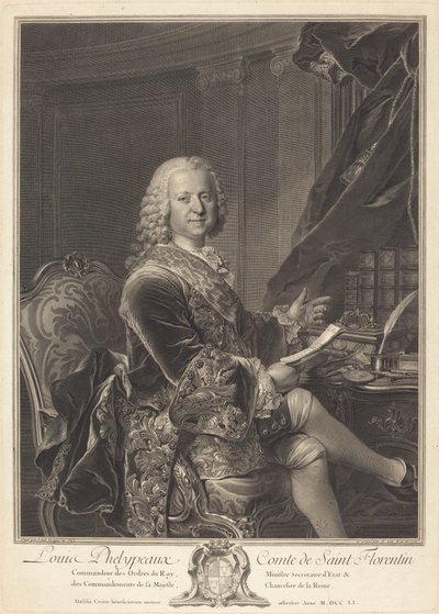 Louis Phelypeaux, Conde de São Florentino de Johann Georg Wille after Louis Tocqué