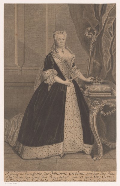 Retrato de Joana Carlota de Anhalt-Dessau de Johann Georg Wolffgang