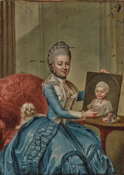 Friederike Caroline Luise de Hesse-Darmstadt 1752-1782, Duquesa de Mecklemburgo-Strelitz. de Johann Georg Ziesenis the Younger