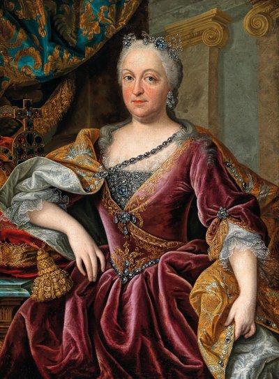 Retrato de Maria Amália da Áustria 1701-1756, Santa Imperatriz Romana. de Johann Gottfried Auerbach