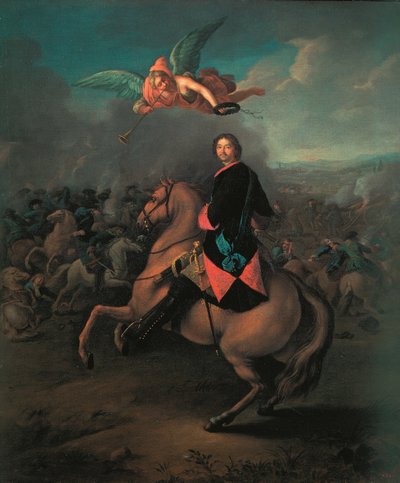 Pedro I na batalha de Poltava, década de 1710 de Johann Gottfried Tannauer