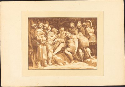 Morrer Epaminondas de Johann Gottlieb Prestel after Polidoro da Caravaggio