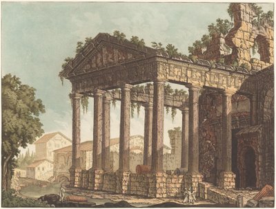 O Templo de Hércules em Cori de Johann Gottlieb Prestel, probably after Alessandro Moretti