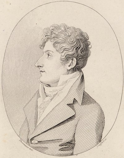Retrato do compositor Francesco Morlacchi 1784-1841, ca 1820. de Johann Gottlob Seyffert