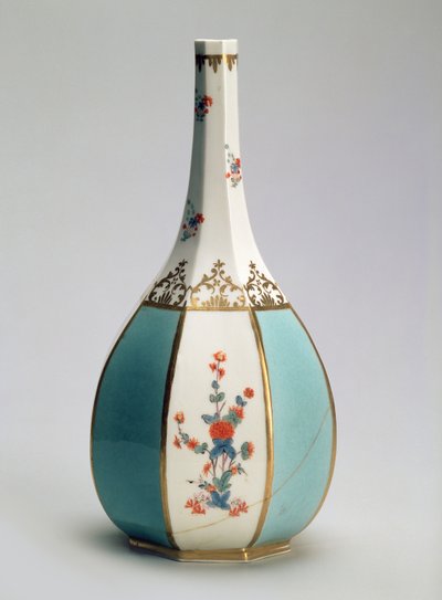Frasco, em forma de garrafa de saquê japonesa, para a fábrica de Meissen, c.1725 (porcelana) de Johann Gregor Herold