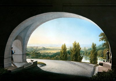 Wilhelmshöhe, Kassel, Alemanha (guache no papel) de Johann Heinrich II Bleuler