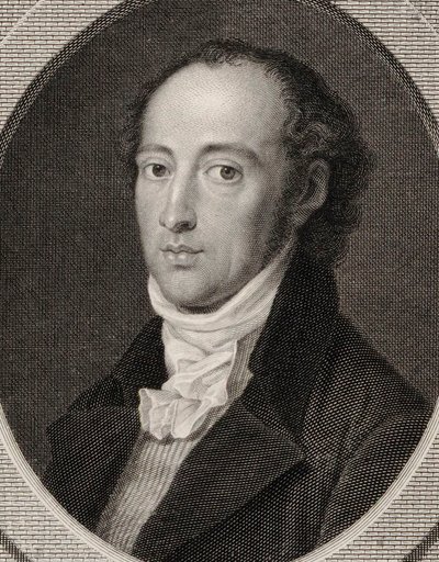 Retrato do compositor Johann Anton André 1775-1842, 1800. de Johann Heinrich Lips