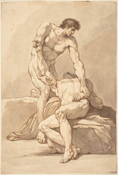 Dois homens nus de Johann Heinrich Lips