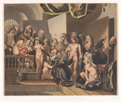 Abdes descobre um jovem entre as suas freiras despidas de Johann Heinrich Ramberg