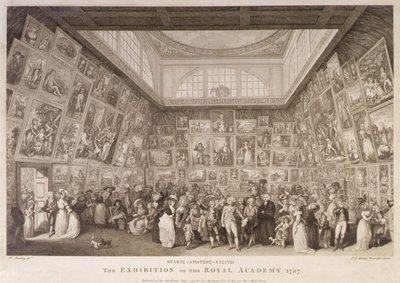 Vista interior da Somerset House mostrando uma exposição da Royal Academy of Arts em 1787 de Johann Heinrich Ramberg