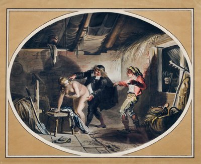 A égua do Compere Pierre. (gravura e aguarela de Johann Heinrich Ramberg
