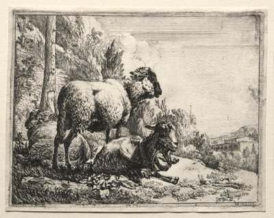 Cabra com Bell, 1665. de Johann Heinrich Roos