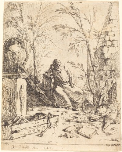 Meditando Demócrito de Johann Heinrich Schönfeld