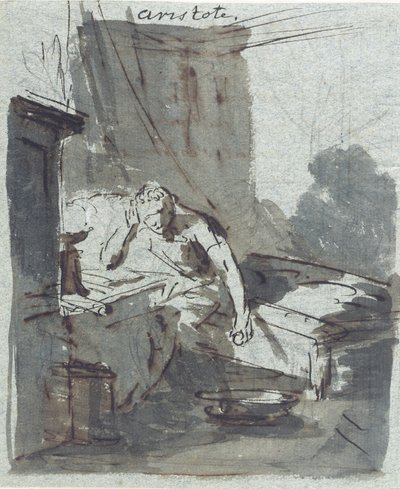 Aristóteles (grafite, tinta e papel) de Johann Heinrich Tischbein