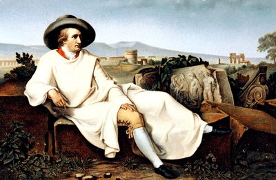 Goethe em Itália, cartão postal, c. 1900 de Johann Heinrich Wilhelm (after) Tischbein