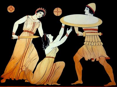 Cena clássica c.1796 (Gravura em Placa de Cobre) de Johann Heinrich Wilhelm Tischbein
