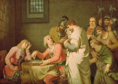 Conradin da Suábia e Friedrich de Baden aguardando sentença, 1785 de Johann Heinrich Wilhelm Tischbein