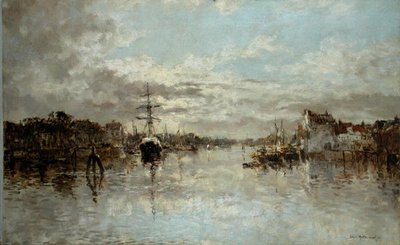 Vista de Roterdão (óleo sobre tela) de Johann Hendrik Mastenbroek
