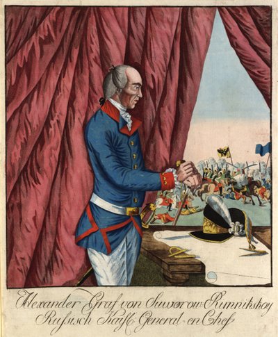 Marechal de Campo Generalíssimo Príncipe Alexander Suvorov 1729-1800, c. 1790. de Johann Hieronymus Loeschenkohl