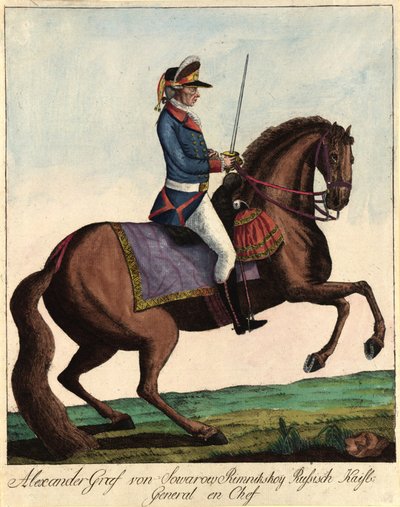 Marechal de Campo Generalíssimo Príncipe Alexander Suvorov 1729-1800, c. 1790. de Johann Hieronymus Loeschenkohl