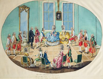 Celebração de Ano Novo em Viena em 1782, 1783 (gravura em cobre com wc) de Johann Hieronymus Loeschenkohl
