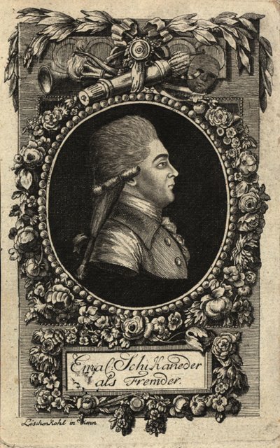 Retrato de Emanuel Schikaneder 1751-1812, 1788. de Johann Hieronymus Loeschenkohl
