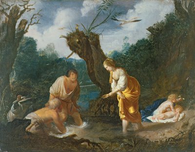 Latona transformando os camponeses em sapos, c.1644 (óleo em cobre) de Johann Hulsman