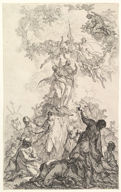 A Ascensão de Cristo, ca. 1750. de Johann Ignatz Zimbal