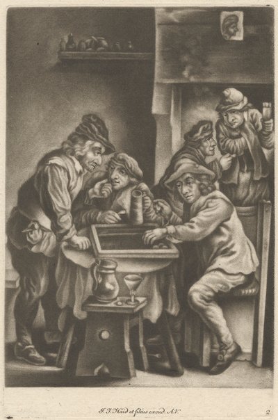 Homens a jogar gamão de Johann Jacobus Haid